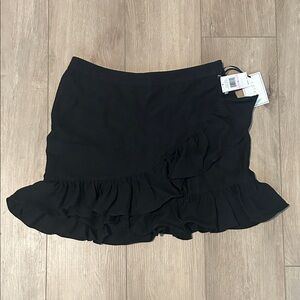 NWT 1.State Black Ruffle Mini Skirt